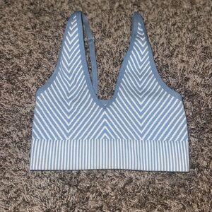 Garage Sky Blue and White Striped Tank Top